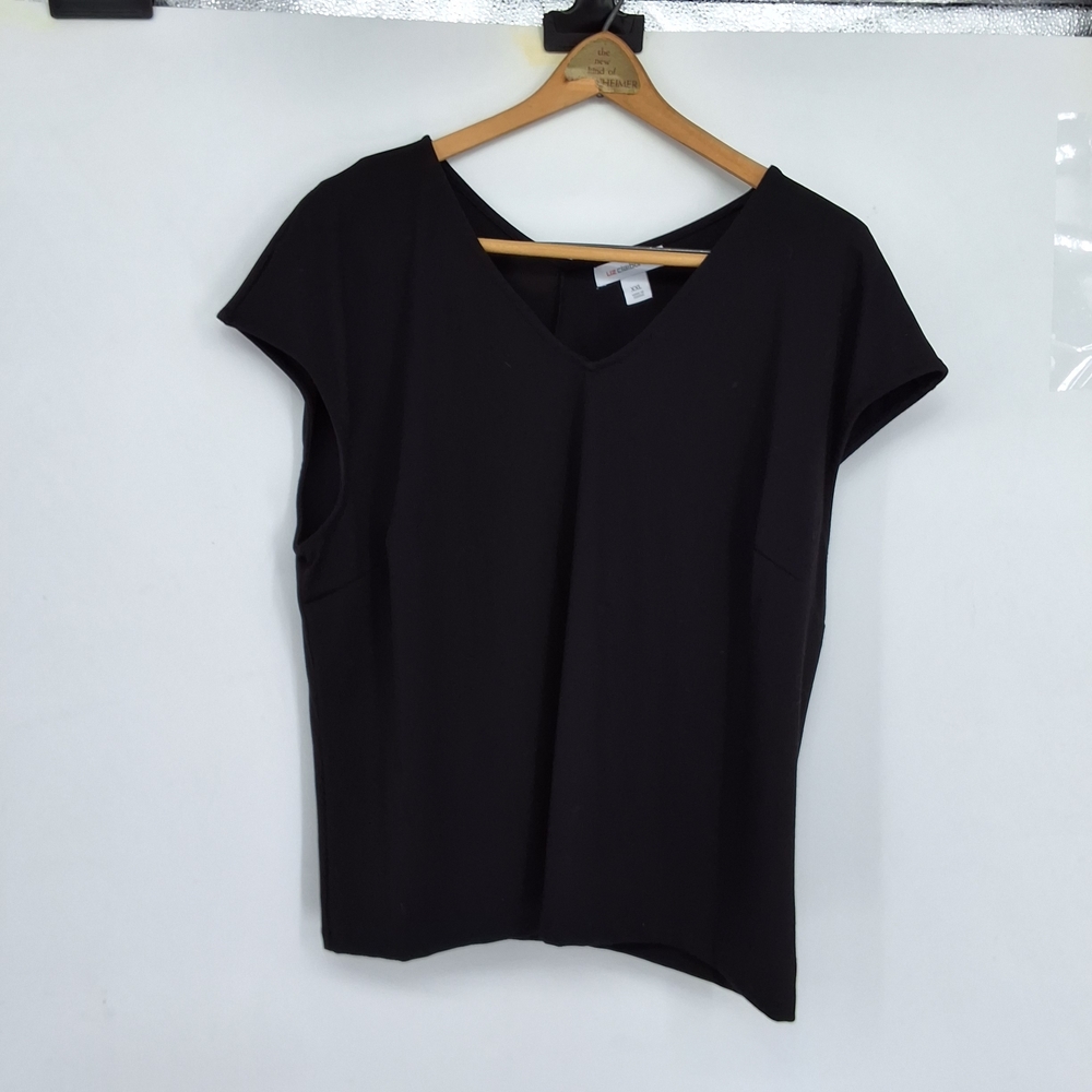Liz Claiborne xxl Black V-Neck Blouse